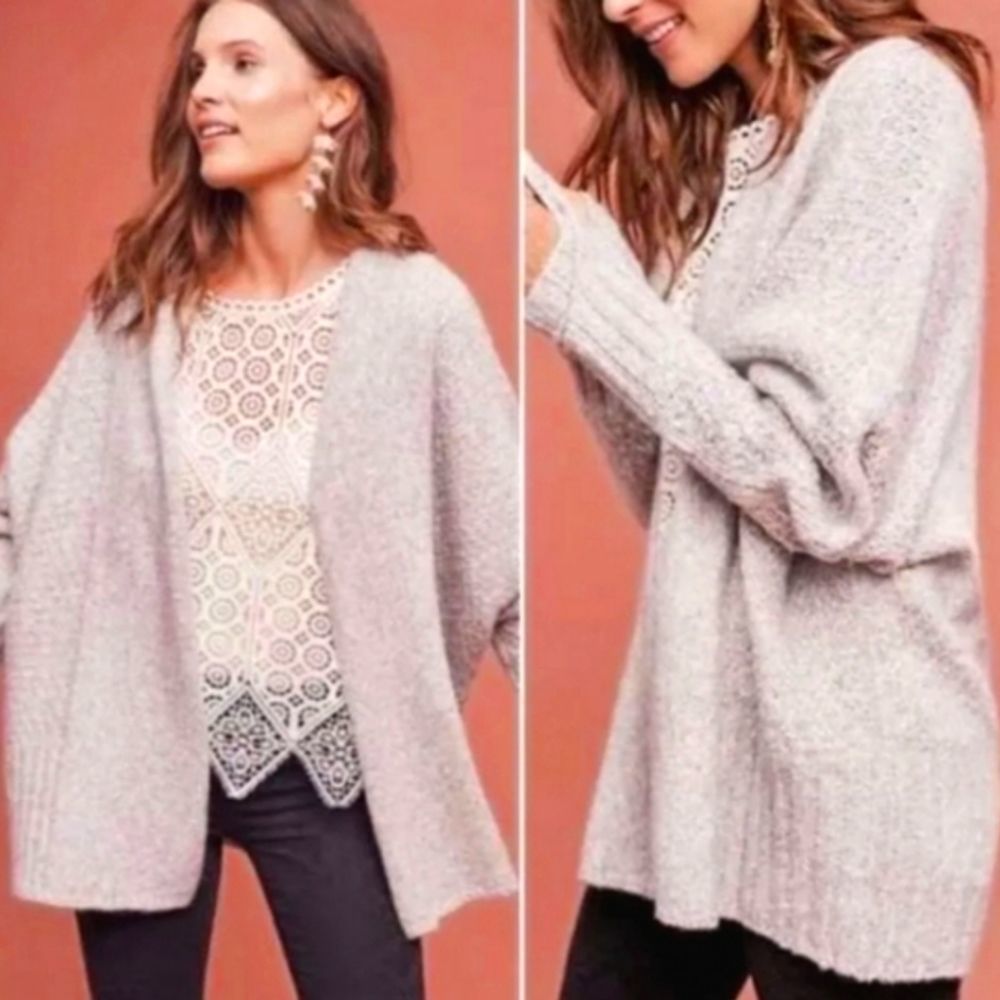 ANGEL OF THE NORTH Knit Open Front Lavender Purple Alpaca Cardigan SZ XS